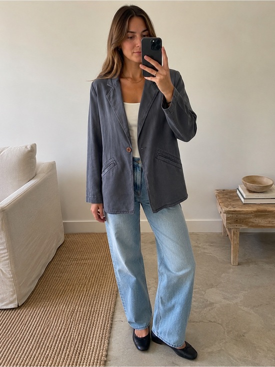 Monrow Jackets & Blazers - Charcoal Relaxed Blazer Jacket – Size S